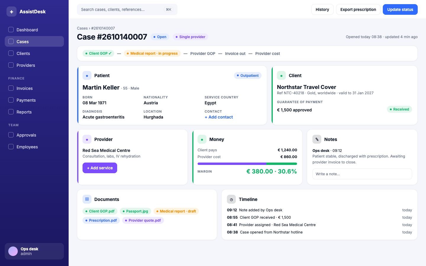 AssistDesk: case file